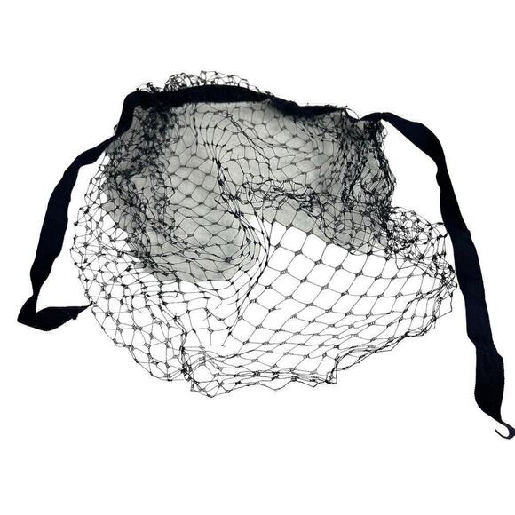 Vintage Wilshire Pink Sequined Thread Hat with Navy Blue Veil Circa 1940s - Picture 6 of 12